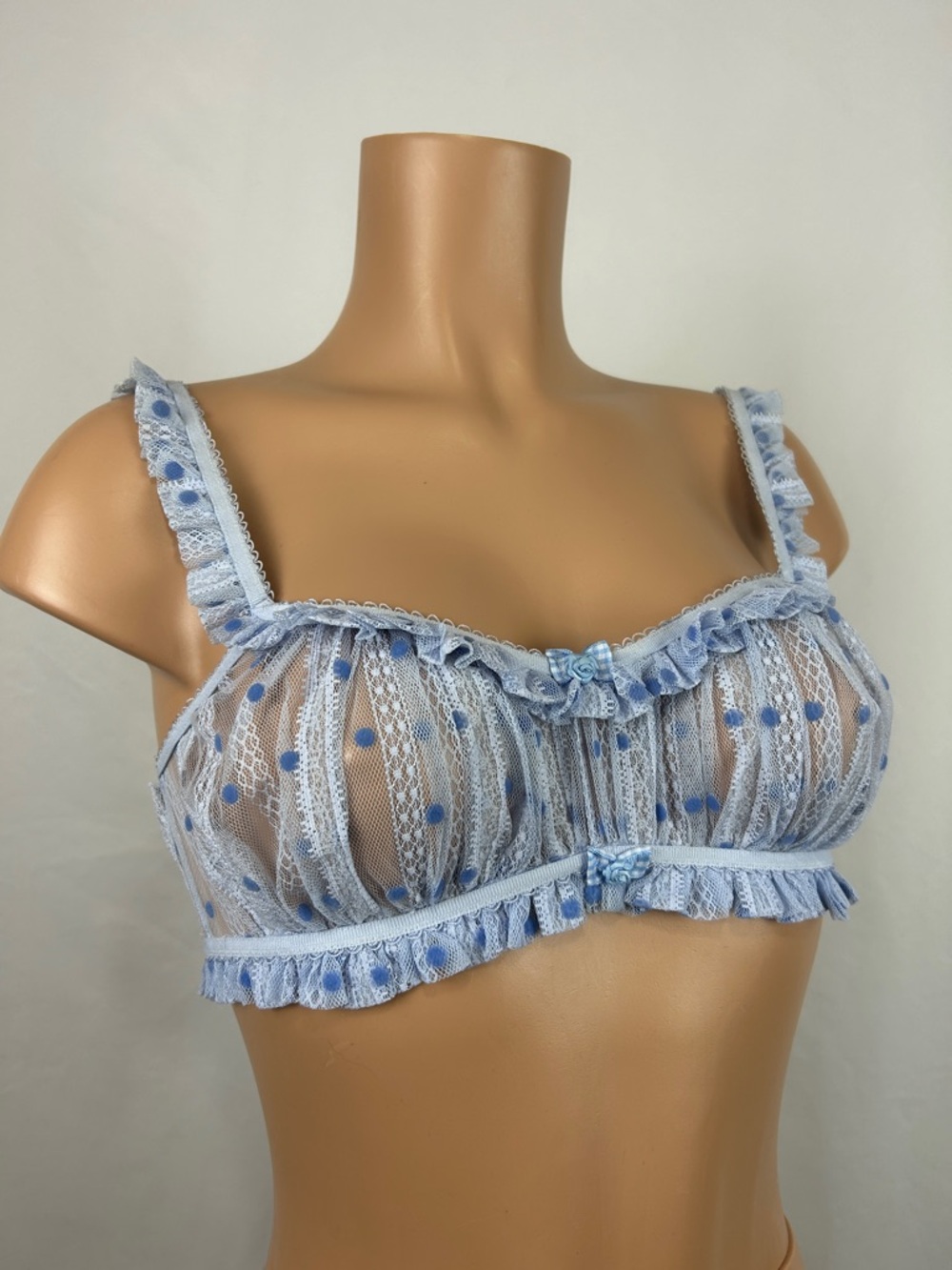 For bundles only - For love and lemons Harper ruffle tulle polka dot bralette XS - Picture 3 of 13